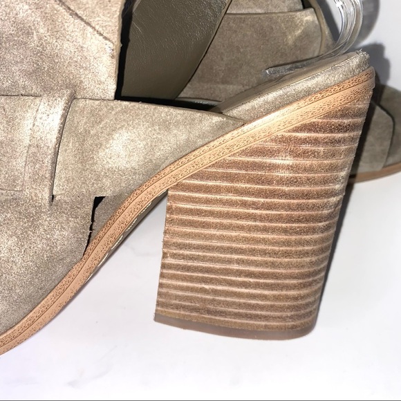 Marc Fisher Valen Crisscross Open Toe Leather Sandals Taupe Color Size 10 - Picture 10 of 11